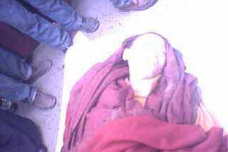 A dead monk, one of 15 people killed from peaceful protests at Kirti monastery, amdo